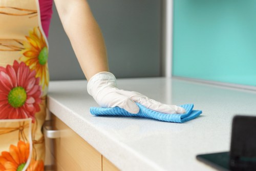 Clean and refreshed carpet fibers after hot water extraction