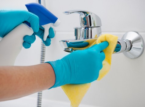 Steam carpet cleaning service in a busy commercial office space
